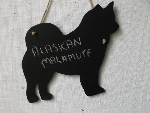 Alaskan Malamute Dog Shaped Black Chalkboard Christmas Birthday gift present pet supplies