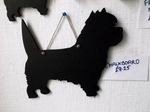 Cairn Dog Shaped Black Board Chalkboard like a Westie