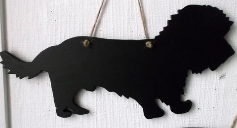 Dandie Dinmont Terrier puppy Dog Shaped Black Chalkboard gift present pet supplies