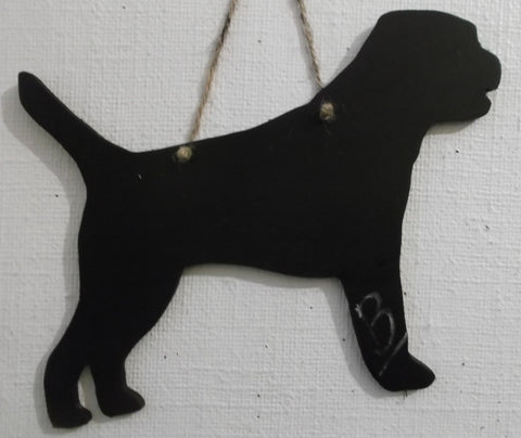 Border Terrier Dog Shaped Black Chalkboard Handmade from moisture resistant MDF
