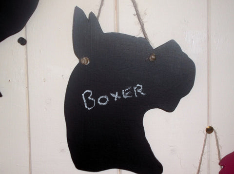 Boxer Head Dog Shaped Blackboard Chalk board Unique handmade gift
