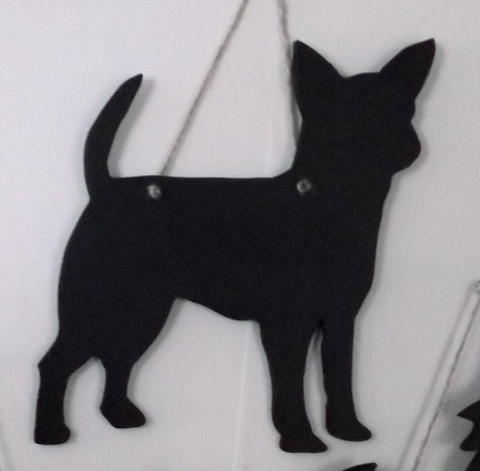 Chihuahua Flat Coated Dog Shaped Black Chalkboard Christmas or Birthday gift