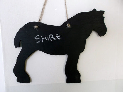 Shire Horse Shaped Chalk Board pet supplies pony equestrain supplies tack room stable door signs