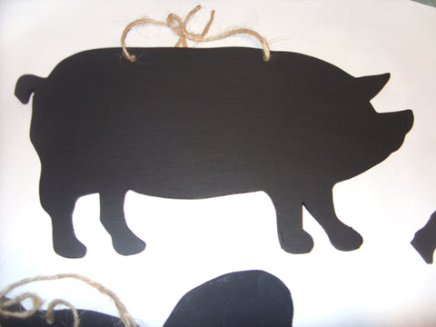 PIG shaped chalk boards Farm animal & pet handmade blackboards
