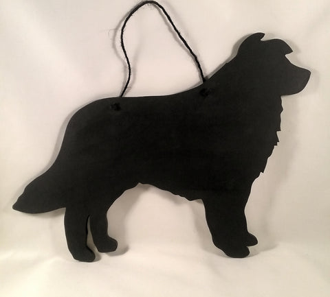 Border Collie / Sheep Dog - New shape Collie Dog Shaped Black Chalkboard unique handmade gift