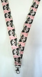 HUSKY Akita Alaskan Malamute Dog patterned ribbon Lanyard it has a safety breakaway fastener with swivel lobster clasp lanyard id or whistle holder - Tilly Bees