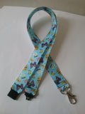 Blue butterfly ribbon safety breakaway lanyard id or whistle holder - Tilly Bees