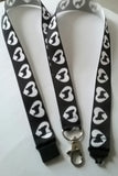 Border Collie silhouette ribbon safety breakaway lanyard id or whistle holder love heart design - Tilly Bees