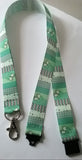 Butteflies on green ribbon landyard with safety breakaway lanyard id or whistle holder neck strap - Tilly Bees