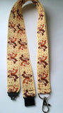 Brown Chipmunks Ribbon Lanyard with safety breakaway fastener patterned id holder keyring - Tilly Bees