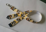 Saint Bernard Dog patterned ribbon Lanyard with safety breakaway fastener and swivel lobster clasp lanyard id or whistle holder - Tilly Bees