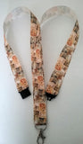 Ginger cat patterned ribbon landyard with safety breakaway lanyard id or whistle holder neck strap - Tilly Bees