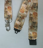 Ginger cat patterned ribbon landyard with safety breakaway lanyard id or whistle holder neck strap - Tilly Bees