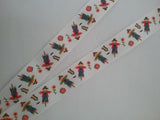 Scarecrow pattern ribbon Lanyard with safety breakaway fastener and swivel lobster clasp lanyard id or whistle holder - Tilly Bees