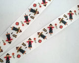 Scarecrow pattern ribbon Lanyard with safety breakaway fastener and swivel lobster clasp lanyard id or whistle holder - Tilly Bees