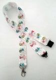 Fairies on white ribbon safety breakaway lanyard id or whistle holder fairy under a fiver secret santa gift - Tilly Bees
