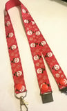CHRISTMAS LANYARDS Jolly Snowmen in different colours ribbon safety breakaway lanyard id or whistle holder - Tilly Bees