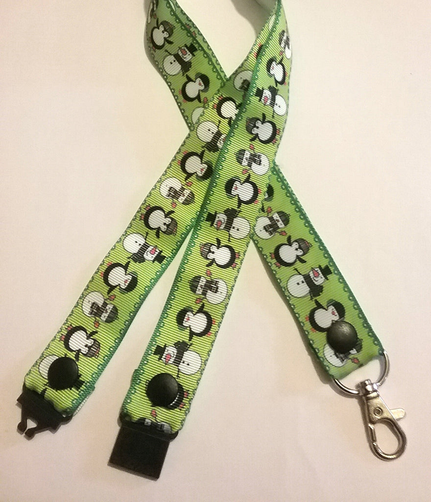 CHRISTMAS LANYARDS Penguins you choose colour ribbon safety breakaway lanyard id holder / whistle holder - Tilly Bees