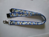Dalmation Dog patterned ribbon lanyard made with a safety breakaway id or whistle holder with swivel lobster clasp - Tilly Bees