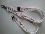 NEW dragonfly patterned ribbon lanyard made with a safety breakaway id or whistle holder with swivel lobster clasp - Tilly Bees