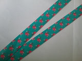 LANYARD - Pink roses on a turquoise green ribbon landyard with safety breakaway lanyard id or whistle holder neck strap - Tilly Bees