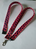 Blue elephants on pink ribbon safety breakaway lanyard id or whistle holder - Tilly Bees