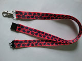 Blue elephants on pink ribbon safety breakaway lanyard id or whistle holder - Tilly Bees