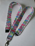 Music theme Lanyard guitar patterned ribbon lanyard made with a safety breakaway id or whistle holder with swivel lobster clasp - Tilly Bees