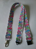 Music theme Lanyard guitar patterned ribbon lanyard made with a safety breakaway id or whistle holder with swivel lobster clasp - Tilly Bees