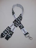 Border Collie dogs sheepdog puppies patterned ribbon Lanyard it has a safety breakaway fastener with swivel lobster clasp lanyard id or whistle holder - Tilly Bees