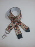 Boxer dog patterned ribbon Lanyard it has a safety breakaway fastener with swivel lobster clasp lanyard ID holder whistle holder - Tilly Bees