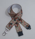 Boxer dog patterned ribbon Lanyard it has a safety breakaway fastener with swivel lobster clasp lanyard ID holder whistle holder - Tilly Bees