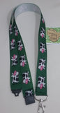 Cartoon cows on green ribbon Lanyard with safety breakaway fastener with swivel lobster clasp lanyard ID holder whistle holder - Tilly Bees