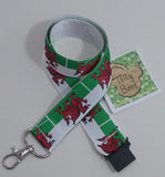 Welsh flag patterned ribbon Lanyard with safety breakaway fastener with swivel lobster clasp lanyard ID holder whistle holder - Tilly Bees