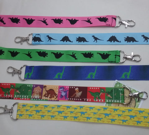 Dinosaur ribbon lanyard with safety breakaway and lobster clasp lanyard ID holder great gifts for students