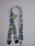 Wolf grey wolves ribbon lanyard made with a safety quick release breakaway id or whistle holder with swivel lobster clasp - Tilly Bees