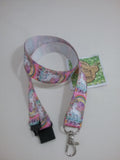 Dancing unicorns ribbon safety breakaway lanyard id or whistle holder under a fiver secret santa gift - Tilly Bees