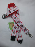 Pug dog pattern lanyard + key fob set Safety breakaway id or whistle holder neck strap dog lover gift - Tilly Bees