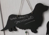 Dachshund Long Haired Dog Shaped Black Chalkboard Christmas Gift Birthday Present - Tilly Bees