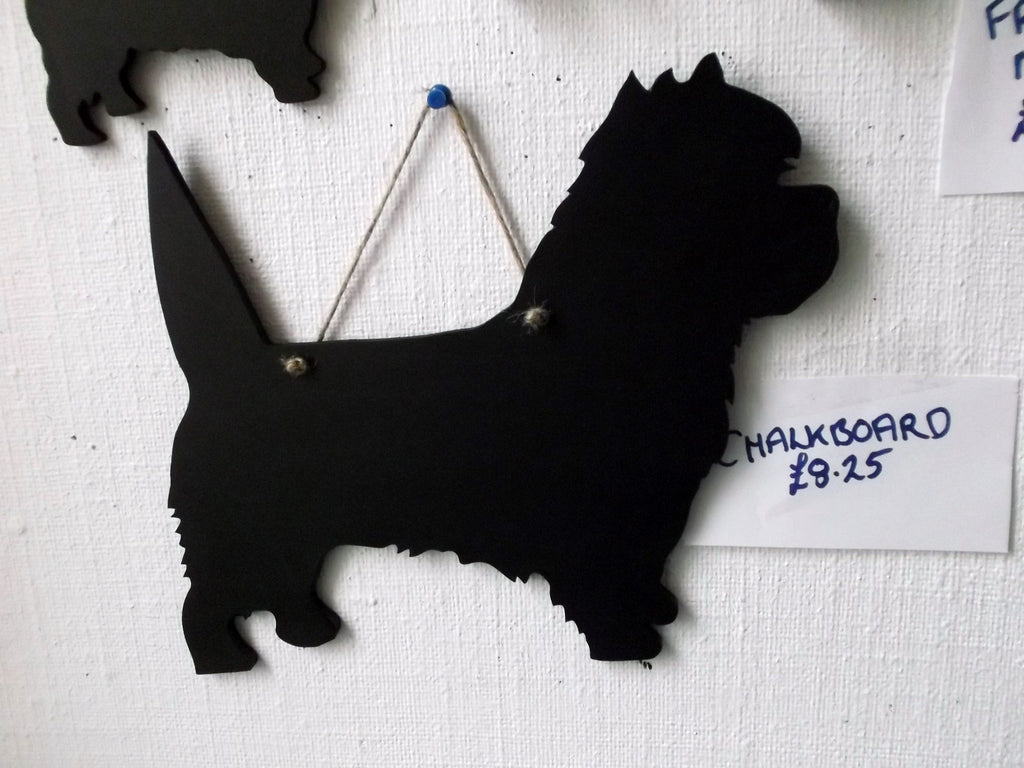 Cairn Dog Shaped Black Board Chalkboard like a Westie - Tilly Bees