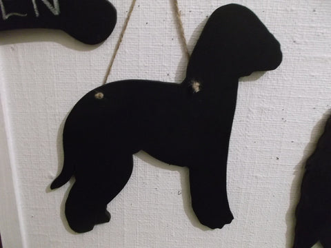 Bedlington Terrier Dog Black Chalkboard can be made as a lead holder too