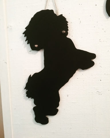 Bichon Frise puppy Dog Shaped Black Chalkboard pet supplies Christmas dog lover gift
