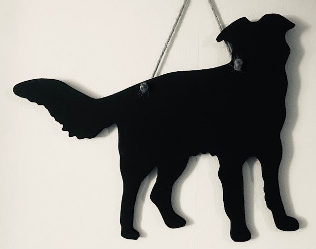 Welsh Border Collie / Sheep Dog - New shape Welsh Collie Dog Shaped Black Chalkboard unique handmade gift