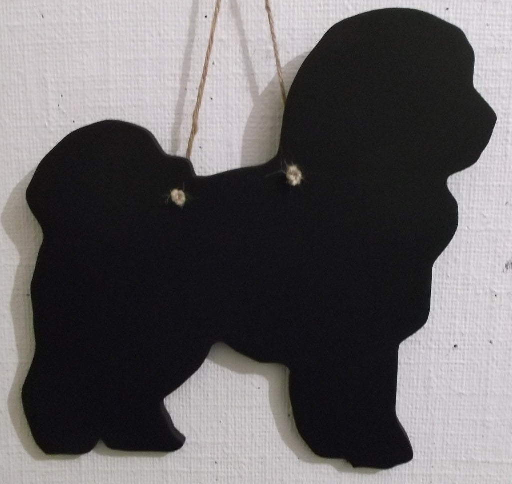Large Bichon Friese Dog Shaped Black Chalkboard handmade unique gift pet puppy - Tilly Bees