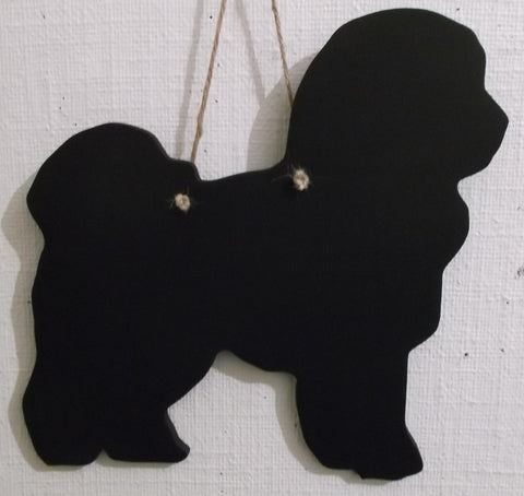 Bichon Frise Dog Shaped Black Chalkboard handmade unique gift pet puppy