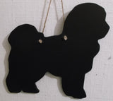 Large Bichon Friese Dog Shaped Black Chalkboard handmade unique gift pet puppy - Tilly Bees