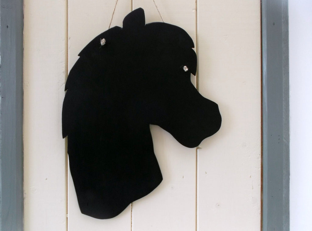 Horse Head Shaped Chalk Board pet supplies pony equestrain supplies tack room teenager present Christmas - Tilly Bees