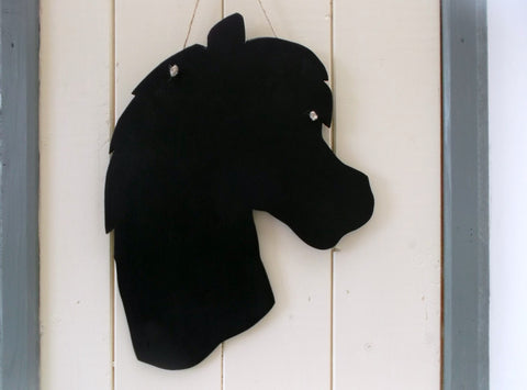 Horse Head Shaped Chalk Board pet supplies pony equestrain supplies tack room teenager present Christmas