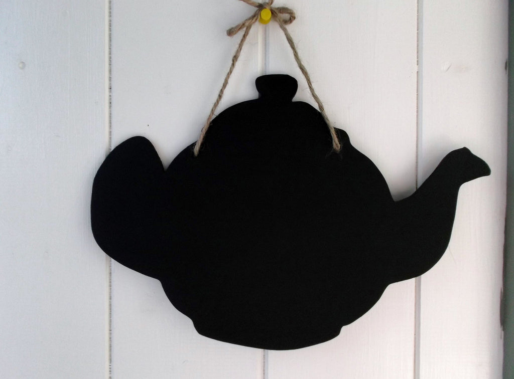 Teapot shaped chalk board blackboard cafe tearooms restaurant teashop kitchen memo message sign - Tilly Bees