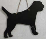 Border Terrier Dog Shaped Black Chalkboard Handmade from moisture resistant MDF - Tilly Bees